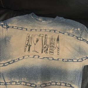 Gildan Blue and White Short Sleeve Tee